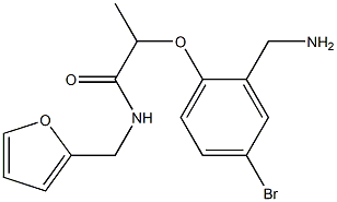 2-[2-(aminomethyl)-4-bromophenoxy]-N-(furan-2-ylmethyl)propanamide Struktur