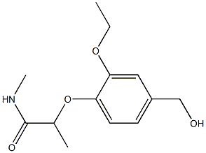 2-[2-ethoxy-4-(hydroxymethyl)phenoxy]-N-methylpropanamide Struktur