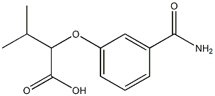 2-[3-(aminocarbonyl)phenoxy]-3-methylbutanoic acid Struktur