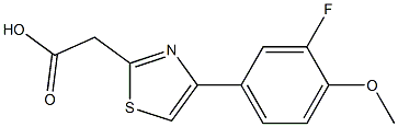 2-[4-(3-fluoro-4-methoxyphenyl)-1,3-thiazol-2-yl]acetic acid Struktur