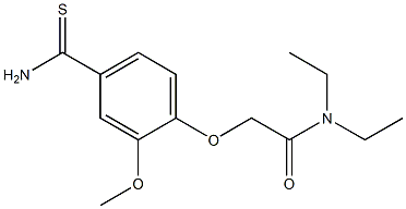 2-[4-(aminocarbonothioyl)-2-methoxyphenoxy]-N,N-diethylacetamide Struktur