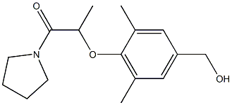 2-[4-(hydroxymethyl)-2,6-dimethylphenoxy]-1-(pyrrolidin-1-yl)propan-1-one Struktur