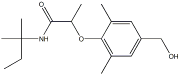 2-[4-(hydroxymethyl)-2,6-dimethylphenoxy]-N-(2-methylbutan-2-yl)propanamide Struktur