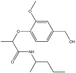 2-[4-(hydroxymethyl)-2-methoxyphenoxy]-N-(pentan-2-yl)propanamide Struktur