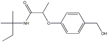 2-[4-(hydroxymethyl)phenoxy]-N-(2-methylbutan-2-yl)propanamide Struktur