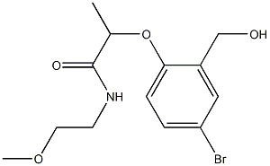 2-[4-bromo-2-(hydroxymethyl)phenoxy]-N-(2-methoxyethyl)propanamide Struktur