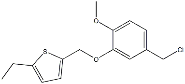 2-[5-(chloromethyl)-2-methoxyphenoxymethyl]-5-ethylthiophene Struktur