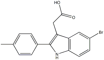 2-[5-bromo-2-(4-methylphenyl)-1H-indol-3-yl]acetic acid Struktur