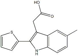 2-[5-methyl-2-(thiophen-2-yl)-1H-indol-3-yl]acetic acid Struktur