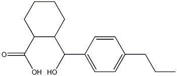 2-[hydroxy(4-propylphenyl)methyl]cyclohexane-1-carboxylic acid Struktur