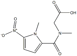 2-[N-methyl(1-methyl-5-nitro-1H-pyrrol-2-yl)formamido]acetic acid Struktur