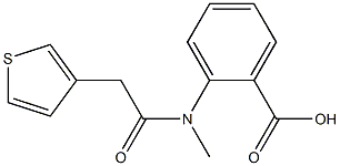 2-[N-methyl-2-(thiophen-3-yl)acetamido]benzoic acid Struktur