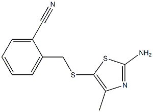 2-{[(2-amino-4-methyl-1,3-thiazol-5-yl)thio]methyl}benzonitrile Struktur