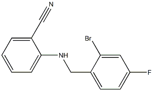 2-{[(2-bromo-4-fluorophenyl)methyl]amino}benzonitrile Struktur