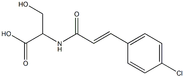 2-{[(2E)-3-(4-chlorophenyl)prop-2-enoyl]amino}-3-hydroxypropanoic acid Struktur