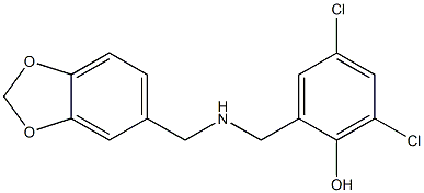 2-{[(2H-1,3-benzodioxol-5-ylmethyl)amino]methyl}-4,6-dichlorophenol Struktur