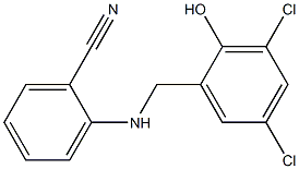 2-{[(3,5-dichloro-2-hydroxyphenyl)methyl]amino}benzonitrile Struktur