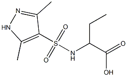 2-{[(3,5-dimethyl-1H-pyrazol-4-yl)sulfonyl]amino}butanoic acid Struktur