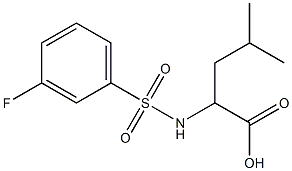 2-{[(3-fluorophenyl)sulfonyl]amino}-4-methylpentanoic acid Struktur