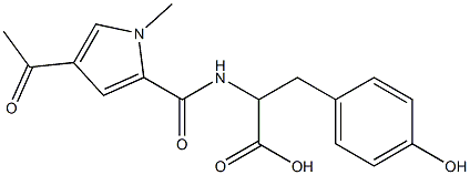 2-{[(4-acetyl-1-methyl-1H-pyrrol-2-yl)carbonyl]amino}-3-(4-hydroxyphenyl)propanoic acid Struktur