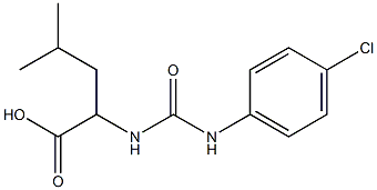 2-{[(4-chlorophenyl)carbamoyl]amino}-4-methylpentanoic acid Struktur