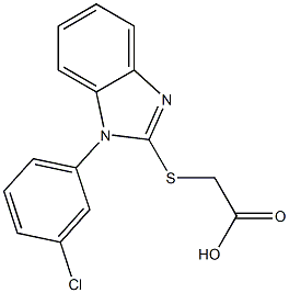 2-{[1-(3-chlorophenyl)-1H-1,3-benzodiazol-2-yl]sulfanyl}acetic acid Struktur