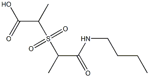 2-{[1-(butylcarbamoyl)ethane]sulfonyl}propanoic acid Struktur