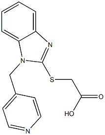 2-{[1-(pyridin-4-ylmethyl)-1H-1,3-benzodiazol-2-yl]sulfanyl}acetic acid Struktur