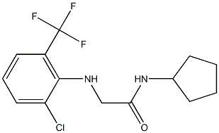 2-{[2-chloro-6-(trifluoromethyl)phenyl]amino}-N-cyclopentylacetamide Struktur