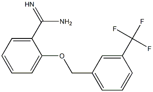 2-{[3-(trifluoromethyl)phenyl]methoxy}benzene-1-carboximidamide Struktur