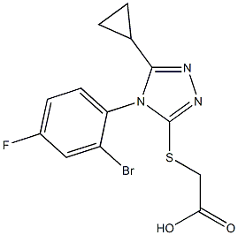 2-{[4-(2-bromo-4-fluorophenyl)-5-cyclopropyl-4H-1,2,4-triazol-3-yl]sulfanyl}acetic acid Struktur