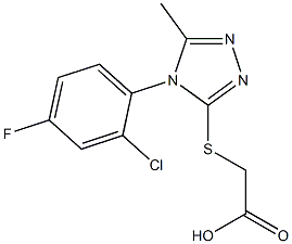 2-{[4-(2-chloro-4-fluorophenyl)-5-methyl-4H-1,2,4-triazol-3-yl]sulfanyl}acetic acid Struktur