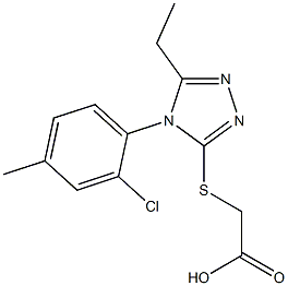 2-{[4-(2-chloro-4-methylphenyl)-5-ethyl-4H-1,2,4-triazol-3-yl]sulfanyl}acetic acid Struktur