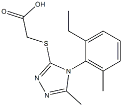 2-{[4-(2-ethyl-6-methylphenyl)-5-methyl-4H-1,2,4-triazol-3-yl]sulfanyl}acetic acid Struktur