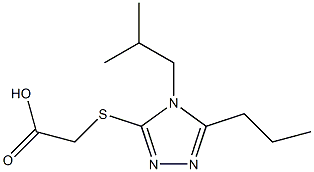 2-{[4-(2-methylpropyl)-5-propyl-4H-1,2,4-triazol-3-yl]sulfanyl}acetic acid Struktur