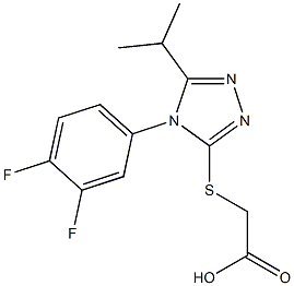 2-{[4-(3,4-difluorophenyl)-5-(propan-2-yl)-4H-1,2,4-triazol-3-yl]sulfanyl}acetic acid Struktur