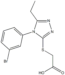 2-{[4-(3-bromophenyl)-5-ethyl-4H-1,2,4-triazol-3-yl]sulfanyl}acetic acid Struktur