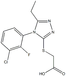 2-{[4-(3-chloro-2-fluorophenyl)-5-ethyl-4H-1,2,4-triazol-3-yl]sulfanyl}acetic acid Struktur