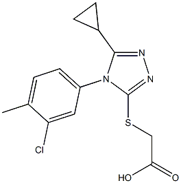 2-{[4-(3-chloro-4-methylphenyl)-5-cyclopropyl-4H-1,2,4-triazol-3-yl]sulfanyl}acetic acid Struktur