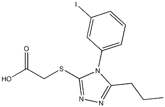 2-{[4-(3-iodophenyl)-5-propyl-4H-1,2,4-triazol-3-yl]sulfanyl}acetic acid Struktur