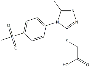 2-{[4-(4-methanesulfonylphenyl)-5-methyl-4H-1,2,4-triazol-3-yl]sulfanyl}acetic acid Struktur