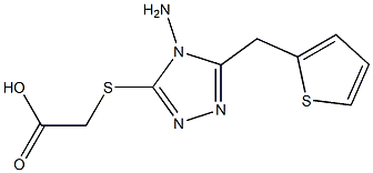 2-{[4-amino-5-(thiophen-2-ylmethyl)-4H-1,2,4-triazol-3-yl]sulfanyl}acetic acid Struktur