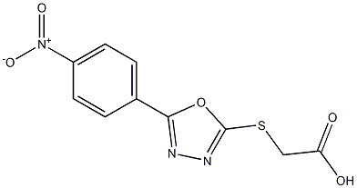 2-{[5-(4-nitrophenyl)-1,3,4-oxadiazol-2-yl]sulfanyl}acetic acid Struktur