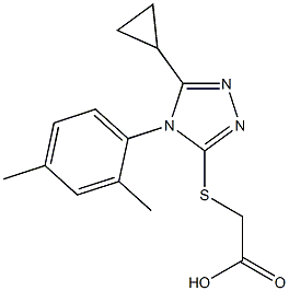 2-{[5-cyclopropyl-4-(2,4-dimethylphenyl)-4H-1,2,4-triazol-3-yl]sulfanyl}acetic acid Struktur