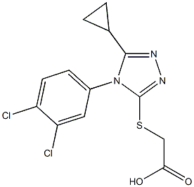 2-{[5-cyclopropyl-4-(3,4-dichlorophenyl)-4H-1,2,4-triazol-3-yl]sulfanyl}acetic acid Struktur