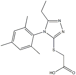 2-{[5-ethyl-4-(2,4,6-trimethylphenyl)-4H-1,2,4-triazol-3-yl]sulfanyl}acetic acid Struktur