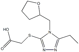 2-{[5-ethyl-4-(oxolan-2-ylmethyl)-4H-1,2,4-triazol-3-yl]sulfanyl}acetic acid Struktur