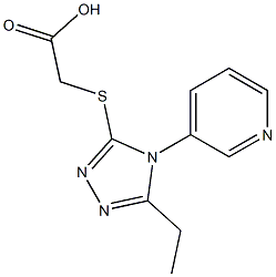 2-{[5-ethyl-4-(pyridin-3-yl)-4H-1,2,4-triazol-3-yl]sulfanyl}acetic acid Struktur