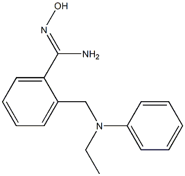 2-{[ethyl(phenyl)amino]methyl}-N'-hydroxybenzenecarboximidamide Struktur