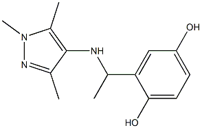 2-{1-[(1,3,5-trimethyl-1H-pyrazol-4-yl)amino]ethyl}benzene-1,4-diol Struktur